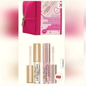 Too Faced Lip injection and Maximum Plump Lip Plumper Set With a Travel